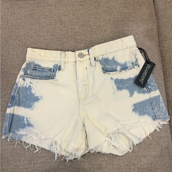 NWT Blank NYC Blue Barrow Vintage high rise Jean shorts size 25 with raw hem - Picture 2 of 9